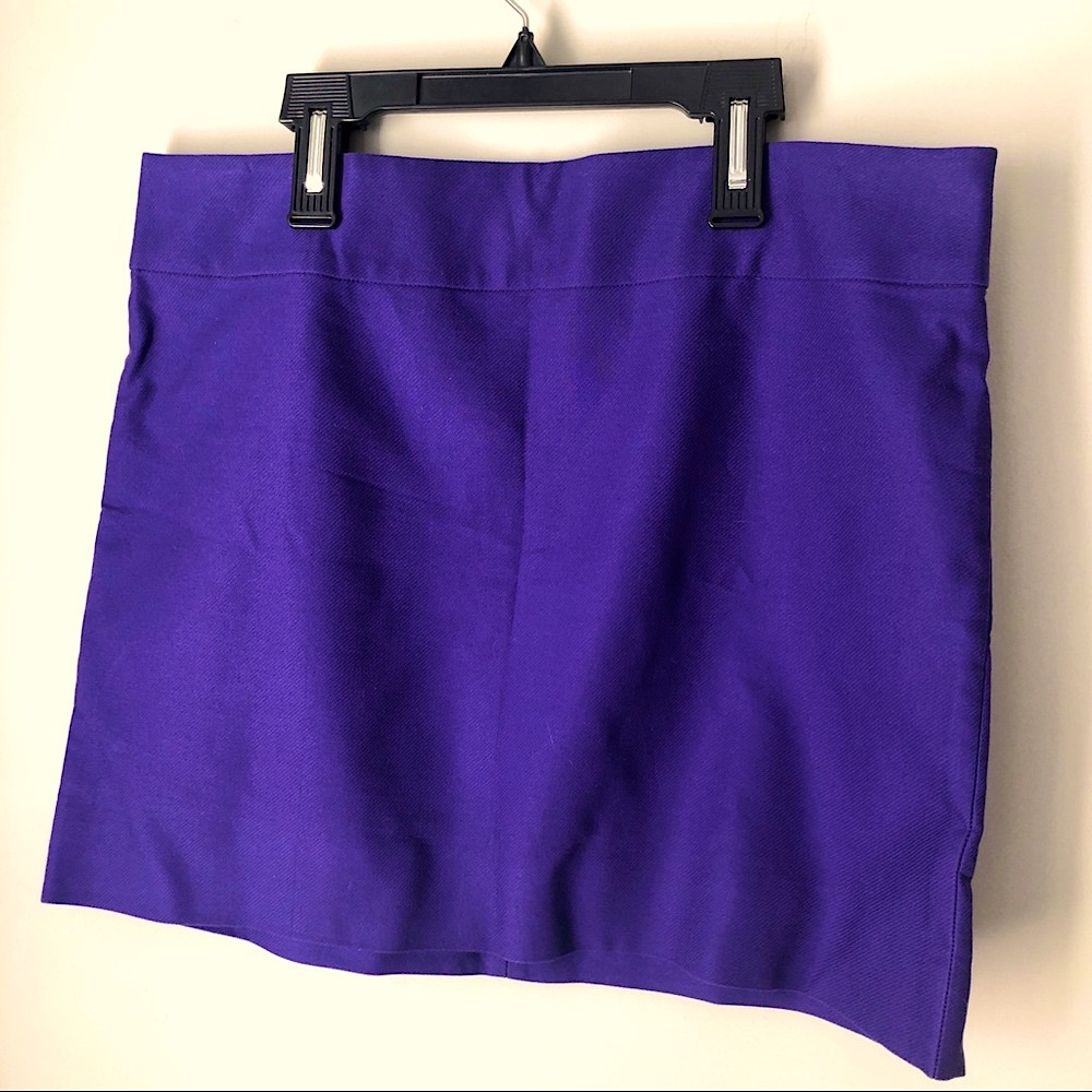 J. Crew Factory Bright Purple 100% Cotton Pencil Mini Skirt 10